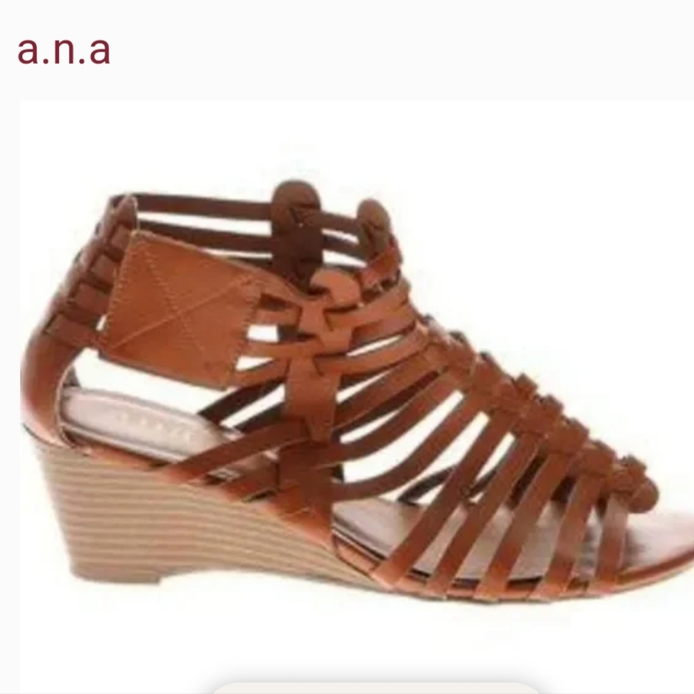 a.n.a Brown Strappy Ankle Booties Size 8
